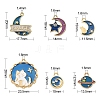 30Pcs 6 Styles Alloy Enamel Pendants ENAM-CJ0003-07-2