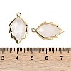 Natural Quartz Crystal Faceted Leaf Pendants G-I375-04G-10-3