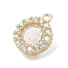 Brass Micro Pave Clear Cubic Zirconia Charms KK-B130-01G-03-2