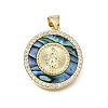 Brass Micro Pave Clear Cubic Zirconia Pendants CU-CBAF50C-01A-G-1