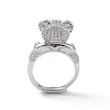 Cubic Zirconia Bear Adjustable Ring RJEW-K240-07P-2