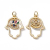 Brass Colorful Cubic Zirconia Pendants KK-E068-VA188-2-1