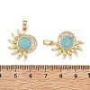 Brass Micro Pave Clear Cubic Zirconia Pendants CU-T001-09G-C-3