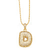 Brass Micro Pave Cubic Zirconia Pendant Necklaces PW-WG99827-04-1