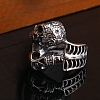 Steam Punk Style 316L Surgical Stainless Steel Skull Finger Rings SKUL-PW0005-07E-4