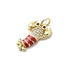 Brass Micro Pave Cubic Zirconia Pendants KK-A278-14G-2