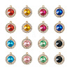 Crafans 24pcs 6 colors Zinc Alloy Rhinestone Pendants FIND-CF0001-01-2