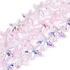Electroplate Transparent Glass Beads Strands EGLA-Q136-01A-10-1