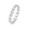 304 Stainless Steel Flower Hinged Cuff Bangles for Women SA-CBA45D5-27P-4