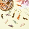 24Pcs 12 Styles Natural Quartz Crystal & Rose Quartz & Tiger Eye & Amethyst & Fluorite & Red Aventurine Pendants & Links Connector Charms PALLOY-YW00048-2