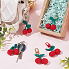 CRASPIRE 6Pcs 3 Colors Cherry Wool Knitting Pendant Decorations HJEW-CP0001-06-4