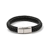 Braided Microfiber Leather Cord Bracelets for Men BJEW-Z081-04P-4