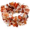 3Pcs Natural Agate Chip Beaded Stretch Bracelets for Men Women FS-WG1496E-01-1