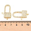 Square Brass Micro Pave Clear Cubic Zirconia Lobeter Claw Clasps KK-C162-018G-3