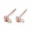 925 Sterling Silver Ear Stud Findings STER-K167-042B-RG-1