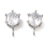 Brass Micro Pave Clear Cubic Zirconia Pendants KK-B102-11P-1