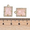 Natural Rose Quartz Faceted Rectangle Pendants G-I375-05G-09-3