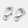 Anti-Tarnish Rhodium Plated 925 Sterling Silver Lobster Claw Clasps STER-O015-D-04-1