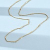 Brass Cuboid Link Rolo Chain Necklaces MAK-L045-02G-3