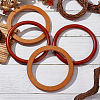 WADORN 4Pcs 2 Style Round Ring Wood Bag Handles FIND-WR0008-06-4