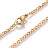 Unisex PVD Vacuum Plating 304 Stainless Steel Curb Chain/Twisted Chain Necklaces STAS-D0002-34G-3