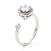 Flat Round Rotatable Open Ring for Women RJEW-M139-04P-1