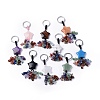 Natural & Synthetic Mixed Gemstone Star with Mixed Gemstone Chips Beaded Tassel Keychains KEYC-P012-01P-1