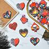30Pcs 6 Styles Opaque Printed Acrylic Pendants MACR-CJ0002-12-5