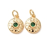 Brass Micro Pave Cubic Zirconia Charms CU-K002-41G-C-1