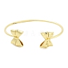 Brass Bowknot Cuff Bangles for Women LS-BJEW-Z072-03G-01-2