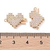 Brass Micro Pave Clear Cubic Zirconia Hook and S-Hook Clasps KK-S388-05G-3