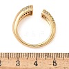 Brass Micro Pave Clear Cubic Zirconia Cuff Finger Rings for Women RJEW-B112-06G-5