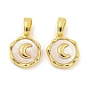 Brass Pave Shell Charms KK-G490-34G-1