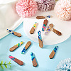 12Pcs 6 Colors Resin and Walnut Pendants FIND-TA0006-36D-6