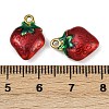 Strawberry 304 Stainless Steel Enamel Pendants STAS-L290-21C-G-3