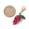 Glass Seed Beaded Grape Pendant Decoration HJEW-MZ00158-02-3