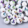 Christmas Opaque Glass Beads EGLA-R113-05D-1