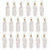 20Pcs Natural Quartz Crystal Pendants PALLOY-AB00128-1