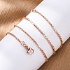 Brass Link Chain Necklaces for Women NJEW-D302-13RG-4