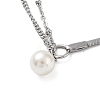 304 Stainless Steel with Plastic Bead Necklace NJEW-Q335-02C-P-2