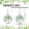 ANATTASOUL 4 Pairs 4 Style Natural Mixed Gemstone Chips Tree of Life Dangle Earrings EJEW-AN0002-48-6