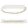 2Pcs Flower Pattern Polyester Lace Elastic Bridal Garters AJEW-WH0007-28-1