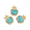 Brass Micro Pave Cubic Zirconia Pendants KK-K385-126G-1