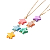 Natural Shell Star Pendant Necklace with 304 Stainless Steel Chains for Women NJEW-C016-11G-1