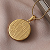 316 Surgical Stainless Steel Enamel with Imitation Pearl Flat Round with Flower Pendant Necklaces for Women AK2795-3