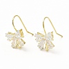 Brass Micro Pave Clear Cubic Zirconia Earring Hooks LS-ZIRC-K087-23G-1