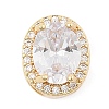 Brass Micro Pave Cubic Zirconia Slide Charms ZIRC-I068-11G-A-1