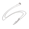 Non-Tarnish 304 Stainless Steel Feather Pendant Necklace for Women STAS-E154-15P-2