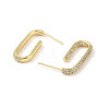 Brass Micro Pave Clear Cubic Zirconia Stud Earrings EJEW-L285-004G-2