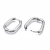 Tarnish Resistant 201 Stainless Steel Oval Hoop Earrings STAS-S103A-34P-2